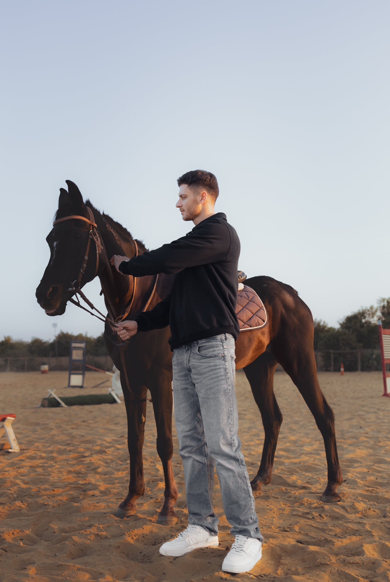 Black Zippered Polo Top